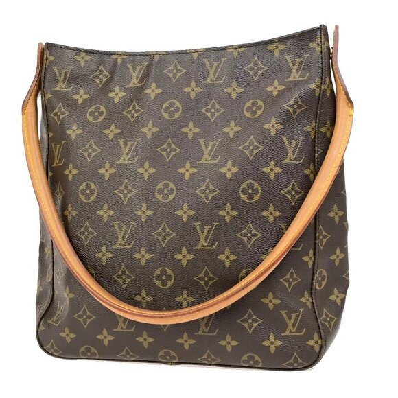 Louis Vuitton Handbags - LOUIS VUITTON Logo Looping GM Shoulder Bag Monogram Leather Brown M51145 89ED212